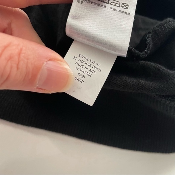 New Gap Tee Sweats Hoodie Dress Black Small Sleeveless - Picture 4 of 8